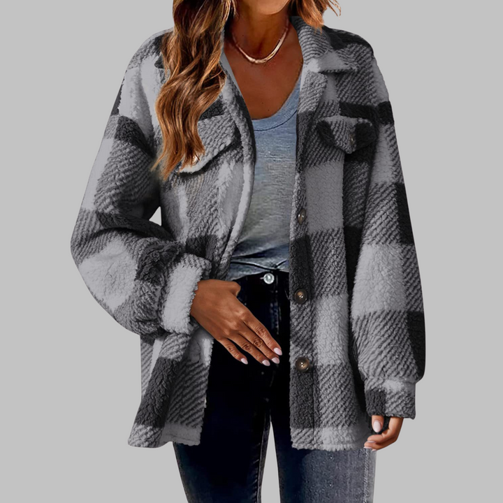 ERMI™ - Casual Plaid Button Down Long Sleeve Jacket