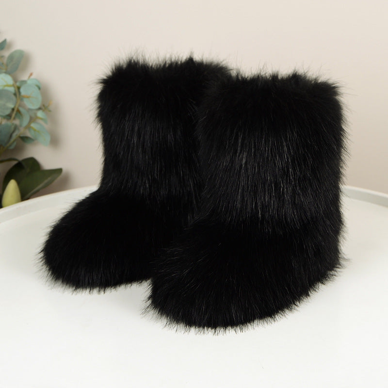 HIRA™ - Chic Trendy Furry Mid Length Winter Boots