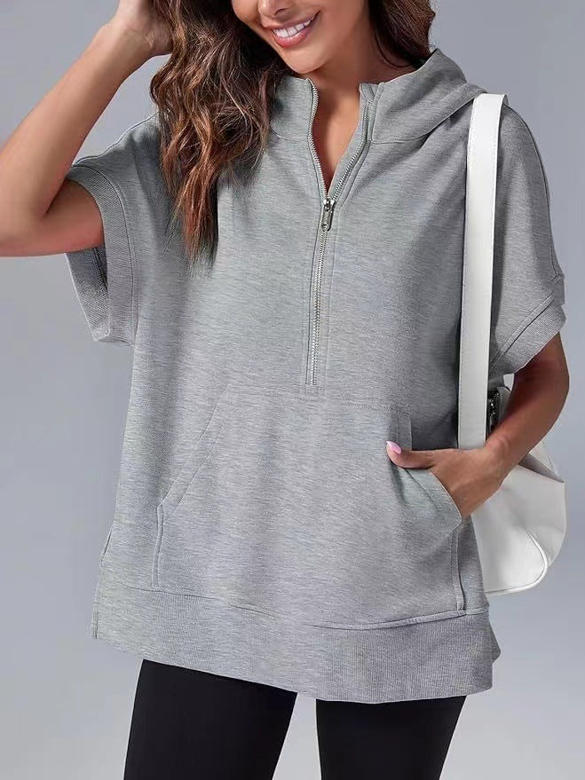 HISPER™ - Relaxed Oversized Half-Zip Summer Hoodie